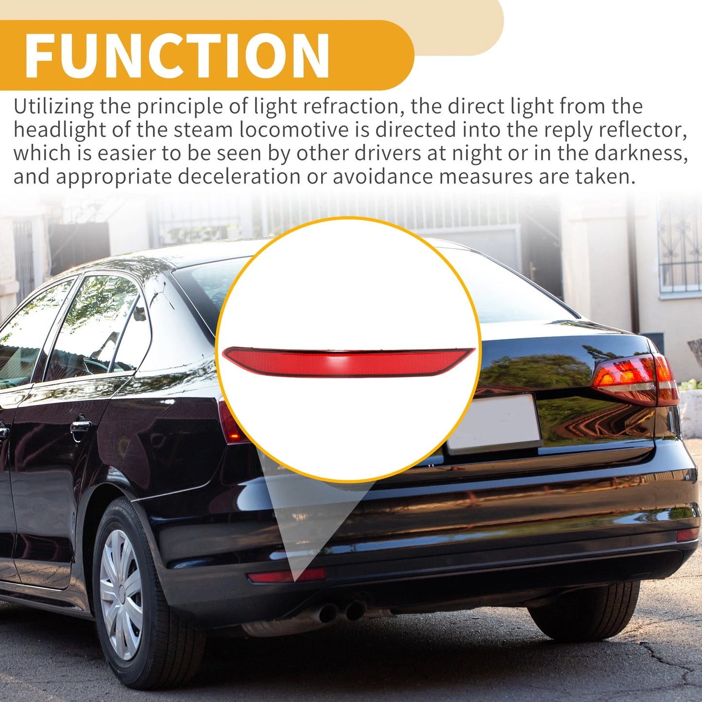 Rear Left Bumper Reflector No. 17A945105 for Volkswagen Jetta (2019–2021)