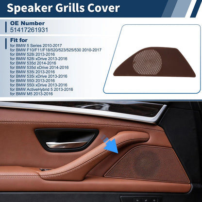 Speaker Grills Cover for BMW 5 Series (2010–2017) Left Door Plastic Wine Red