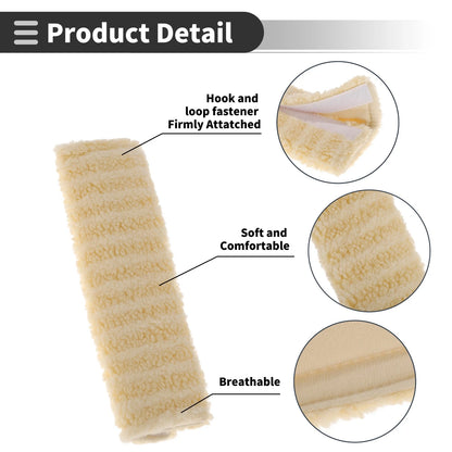 Set of 2 Yellow Seat Belt Cover Pads for Universal Fit (26cm)