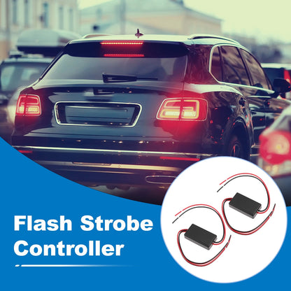 2X Car Flasher Module Strobe Controller for Brake Lights 12-24V