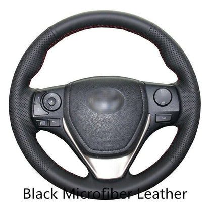 Hand Sewing Steering Wheel Cover for Toyota RAV4, Corolla (2013-2018)