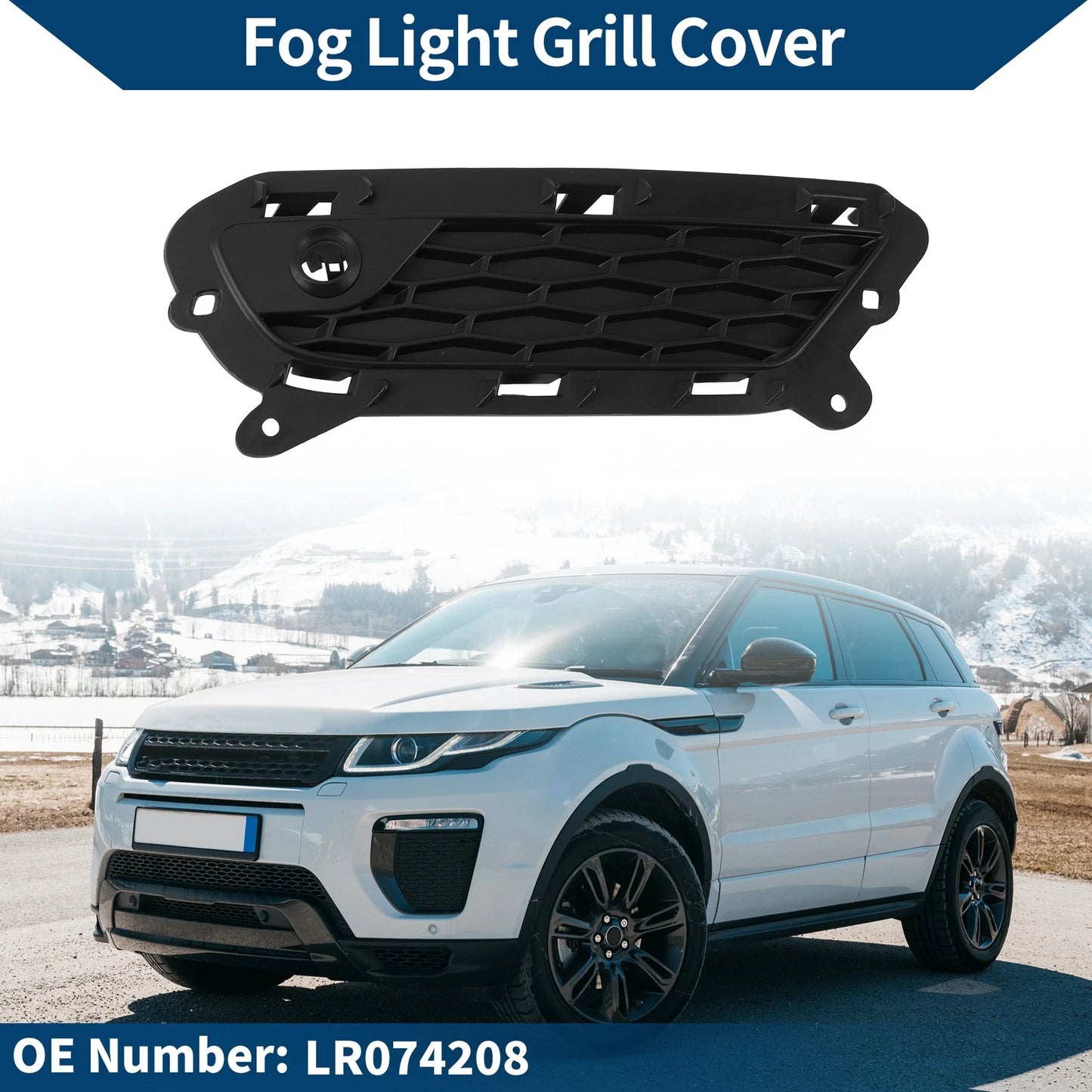 1 Pc Front Right Fog Light Grill for Land Rover Range Rover Evoque (2012–2018) No.LR074208
