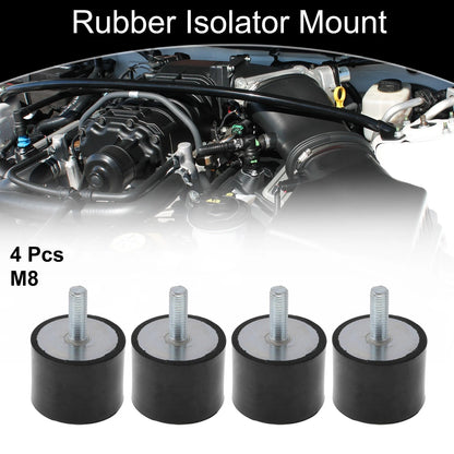 Set of 4 M8 Rubber Vibration Isolator Mounts for Shock Absorber (1.57"D)
