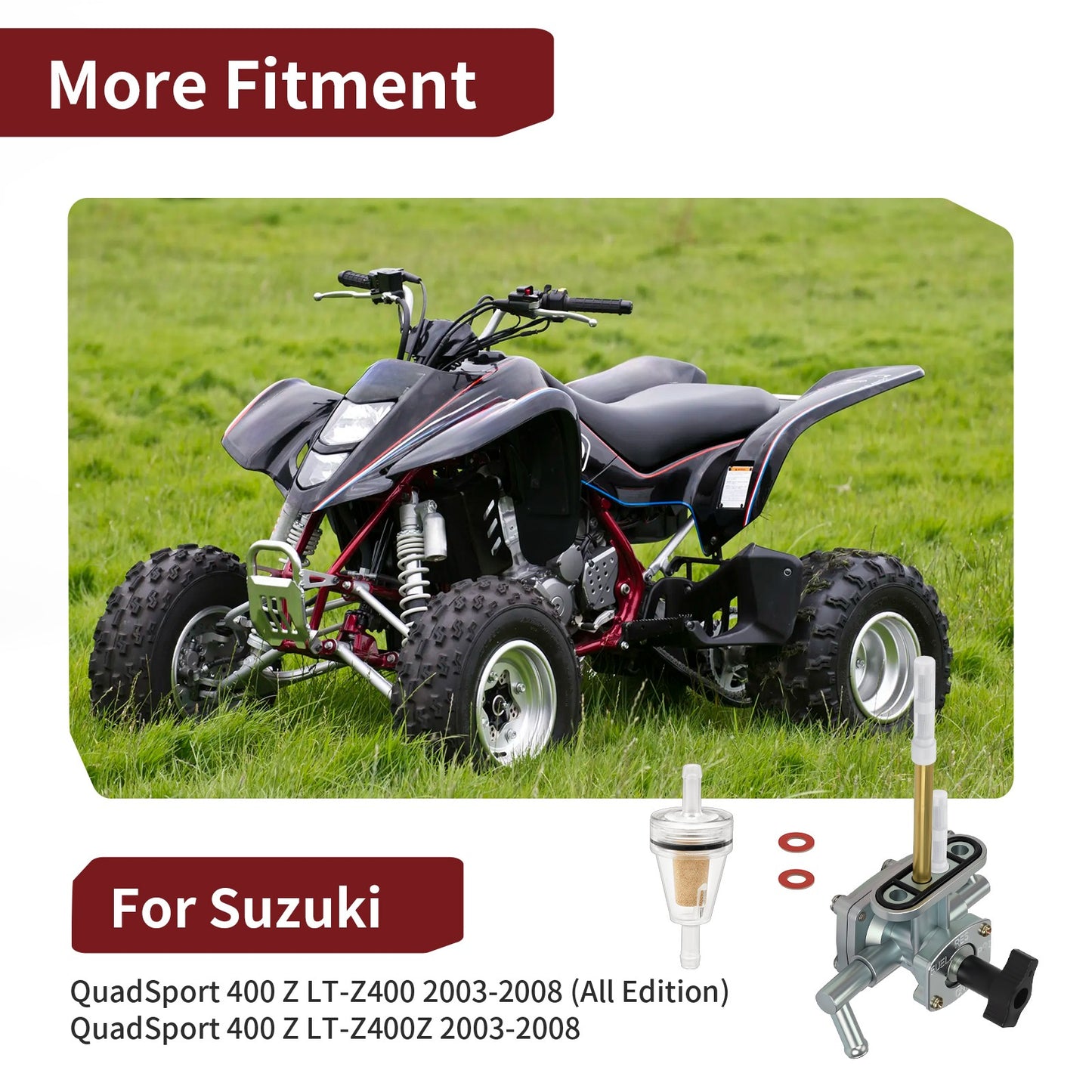 Fuel Petcock Valve Kit for Suzuki Quadsport Z400 (2003–2008)