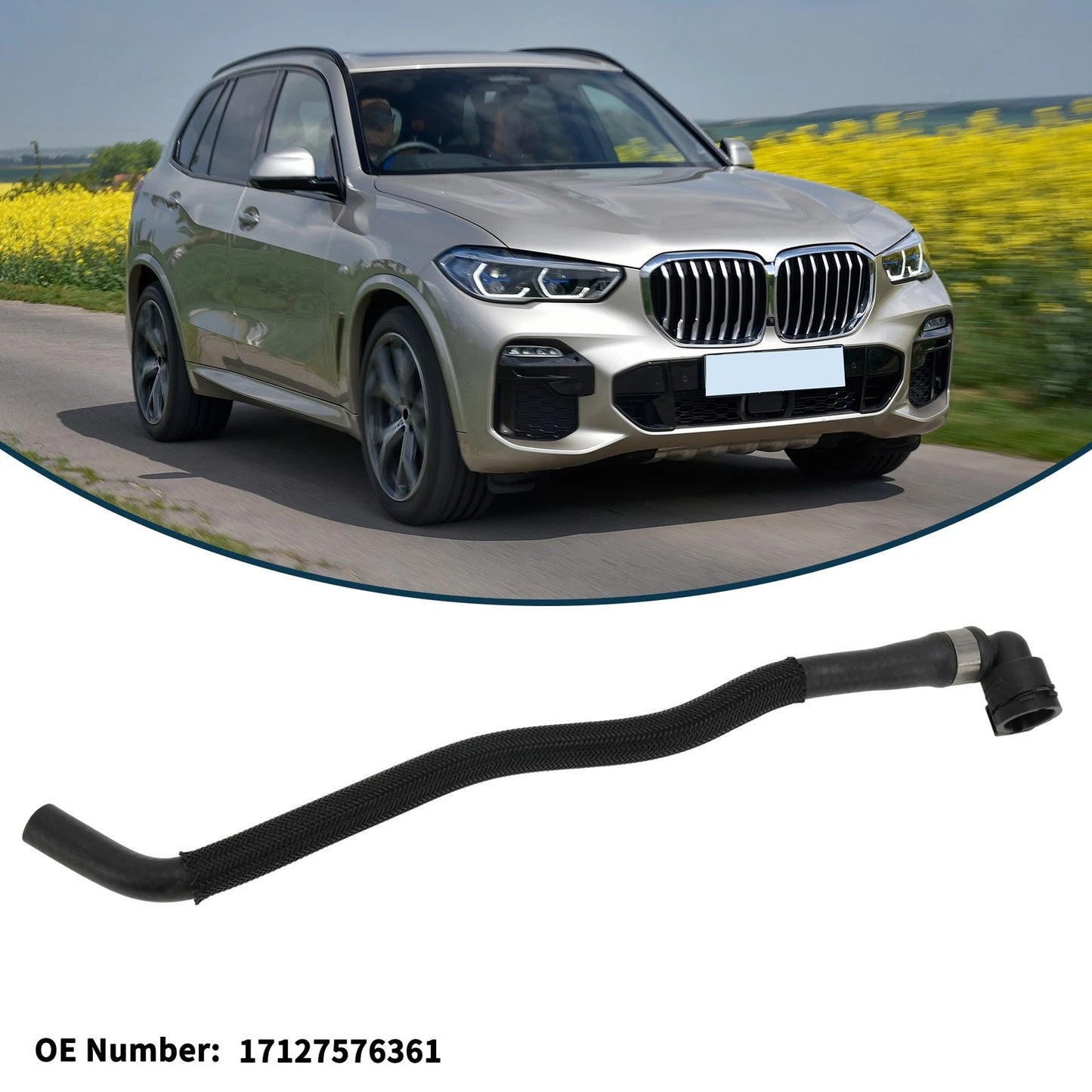 Heater Hose for BMW X5 (2011–2013) No. 17127576361, Black
