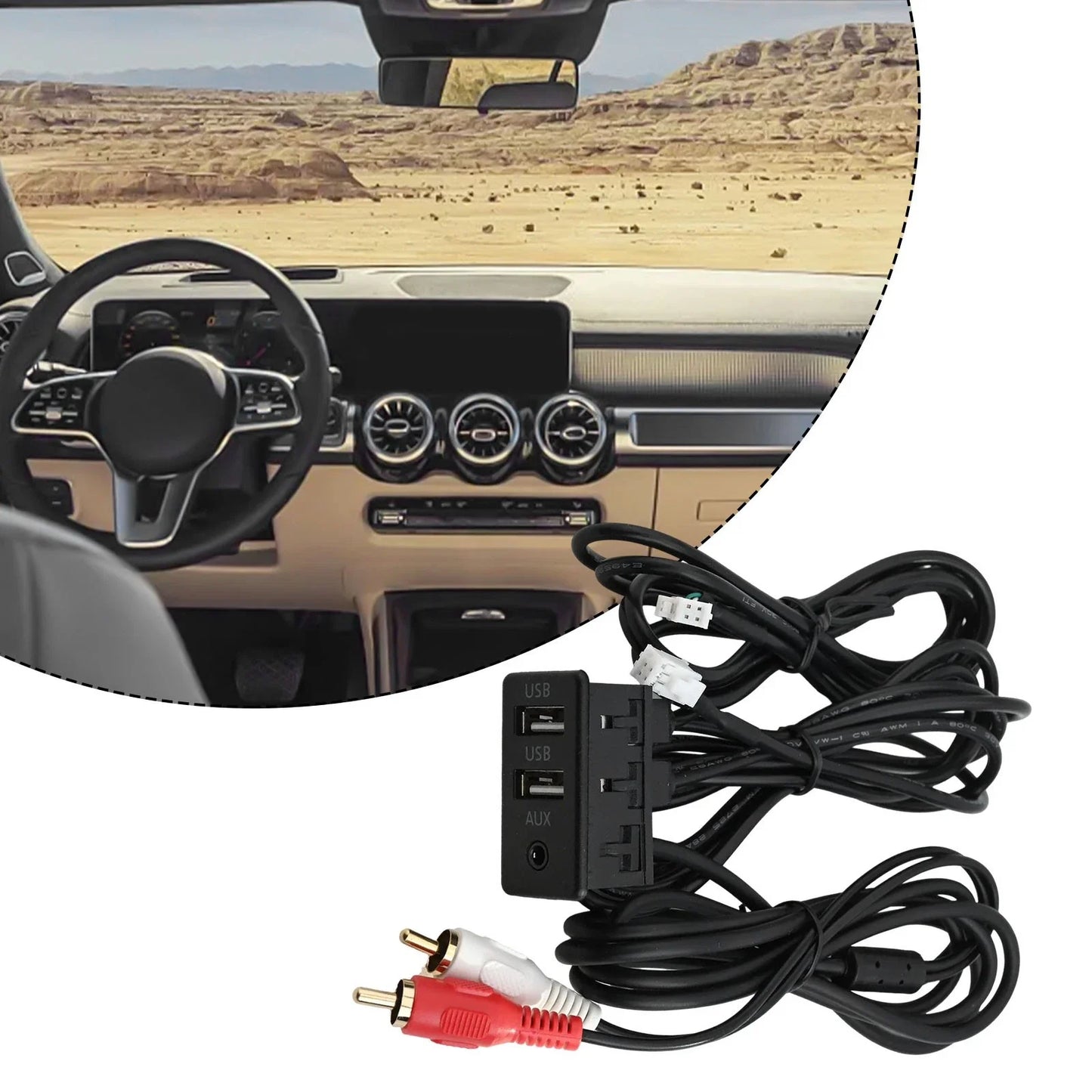 DASH Mount USB+TYPEC Port Panel Interface Extension for Car