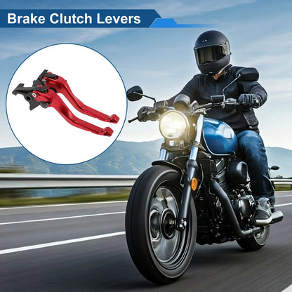 Adjustable Short Brake Clutch Levers for Honda CB750 (2023–2025) 1 Pair Red