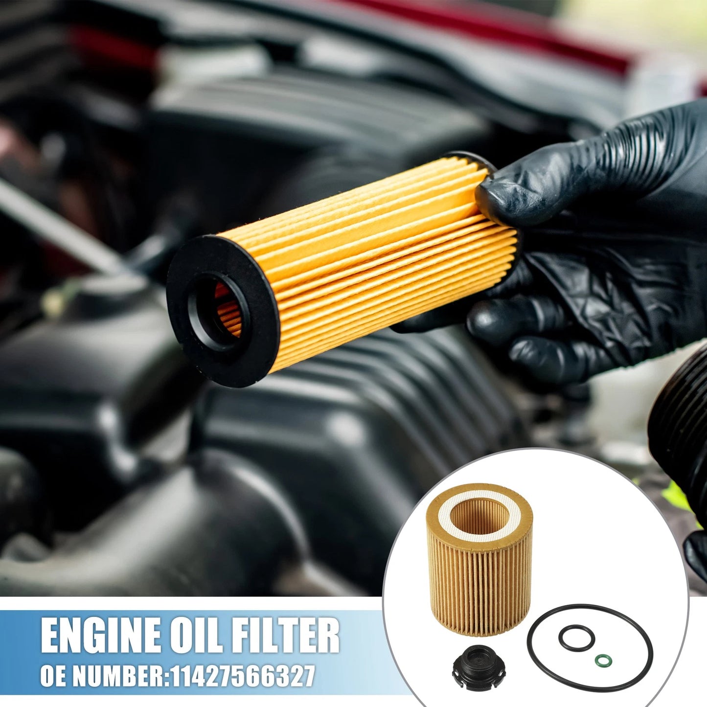 Set of 1 Engine Oil Filter No. 11427566327 with O Ring for BMW 325i (2006–2013)