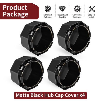 Set of 4 Matte Black Hub Cap Covers for Polaris Sportsman 570 (2015–2025)