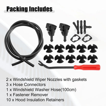 Front Windshield Washer Nozzle Kit for Dodge RAM (Fits 2010-2023)