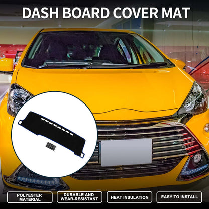 Dashboard Cover Mat for Toyota Aqua (2011–2021) Black Blue 1 Set