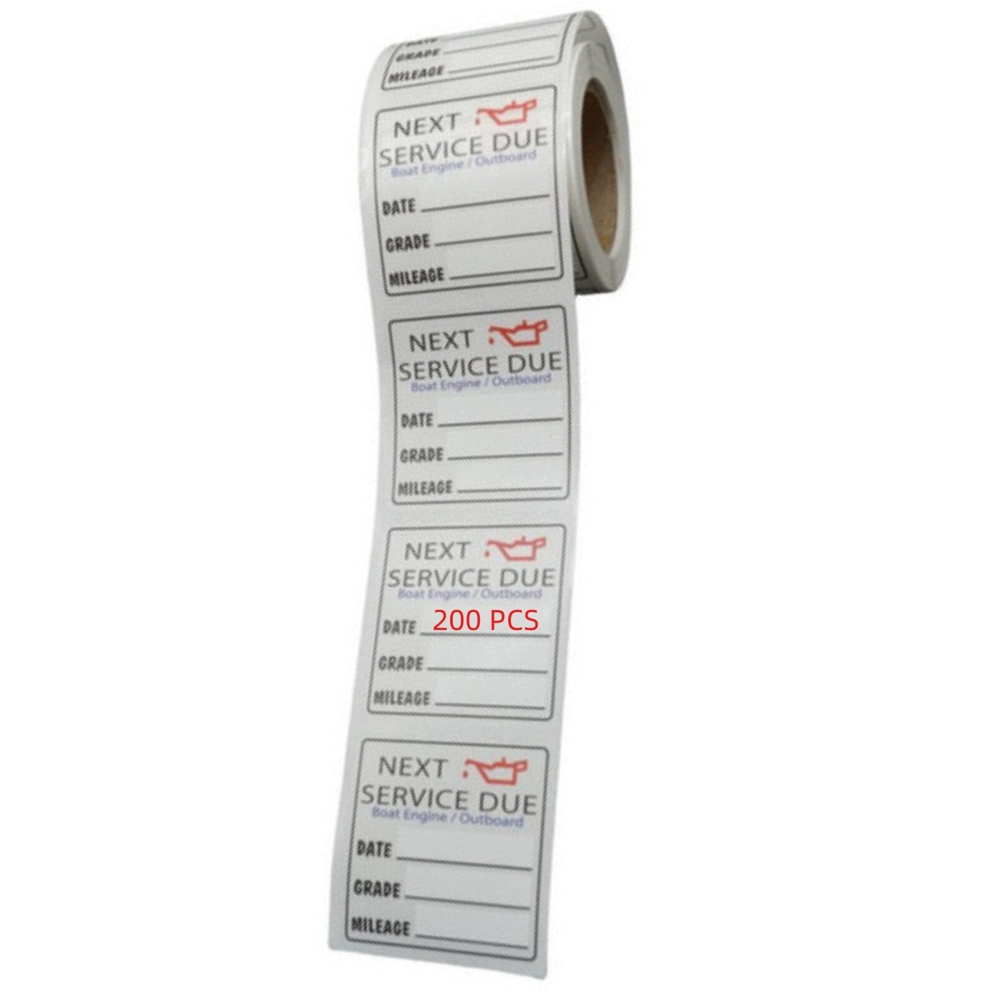 Set of 200 Oil Change Reminder Stickers for Car/Boat