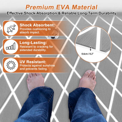 Self-Adhesive Boat Flooring Strip 96"L x 24"W Light Gray with White Line