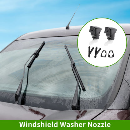 Windshield Washer Nozzle Set of 2 with Y Hose Connector for Ford Edge (2007–2011)