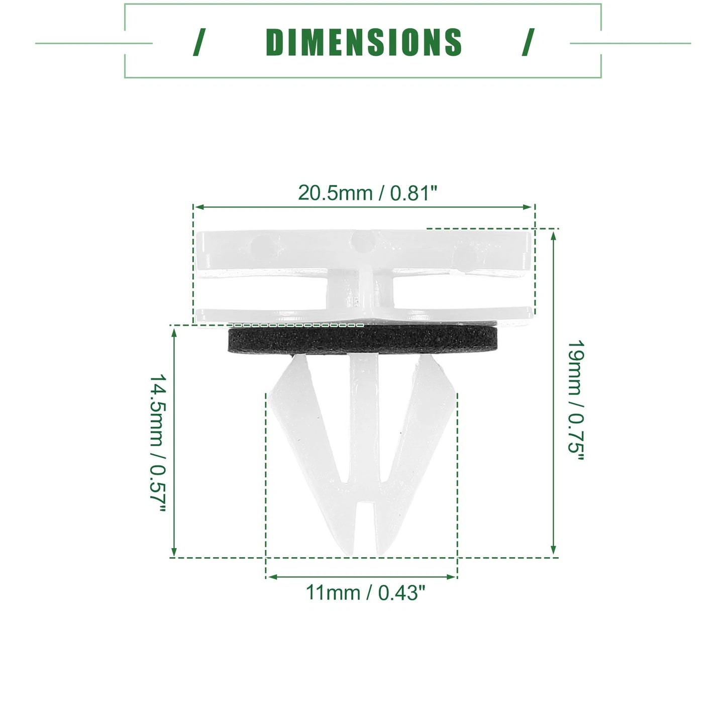 50 Pcs Rocker Panel Clips for Chevrolet Avalanche (2007–2013) No. 11518357