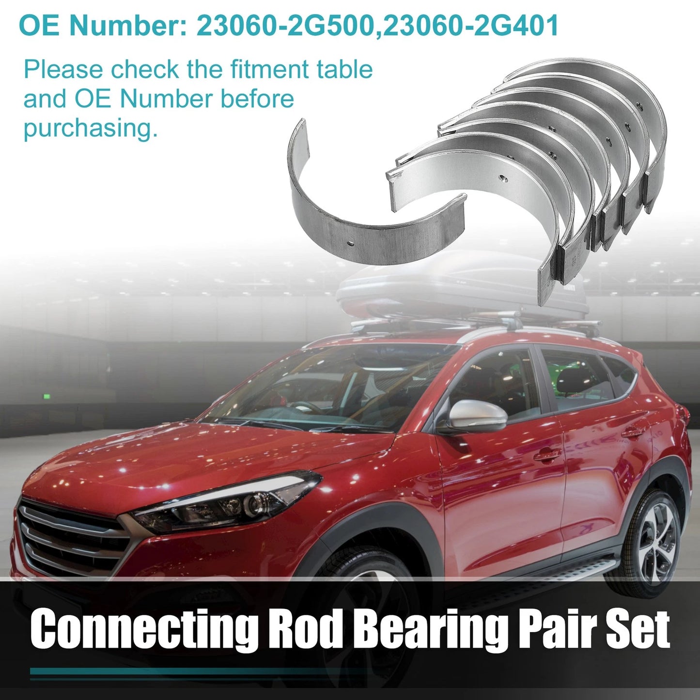 8 Pcs Connecting Rod Bearing for Hyundai Santa Fe Tucson (2012–2018) 23060-2G401