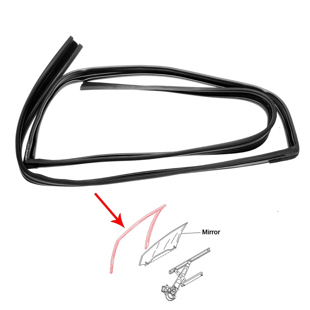 Door Glass Run Channel LH for Toyota Corolla Sprinter Carib (EE110–AE111)