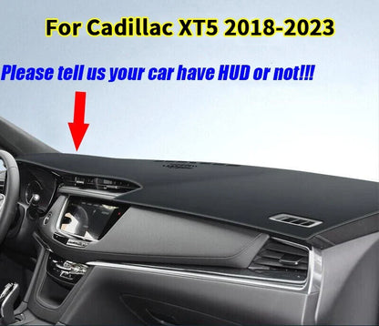Black Leather Dashboard Cover Pad Mat for Cadillac XT5 (2018–2023)