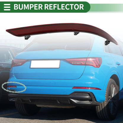 Bumper Reflector No. 83G945105 for Audi Q3 F3 (2018–2022) Red Rear Left