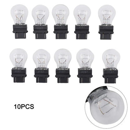 10 Pack 3157 Clear Amber Tail Signal Brake Light Bulbs for Cars