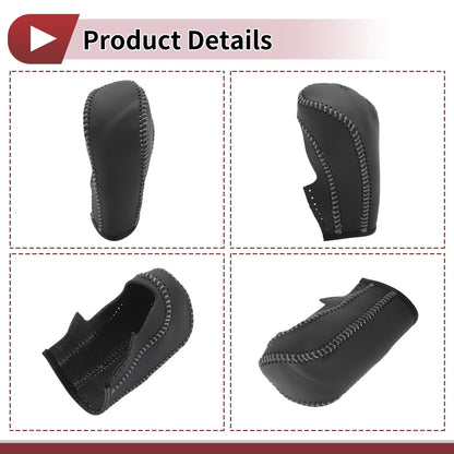 Gear Shift Knob Cover for Ford Fiesta (2009–2012) - Black Gray Faux Leather