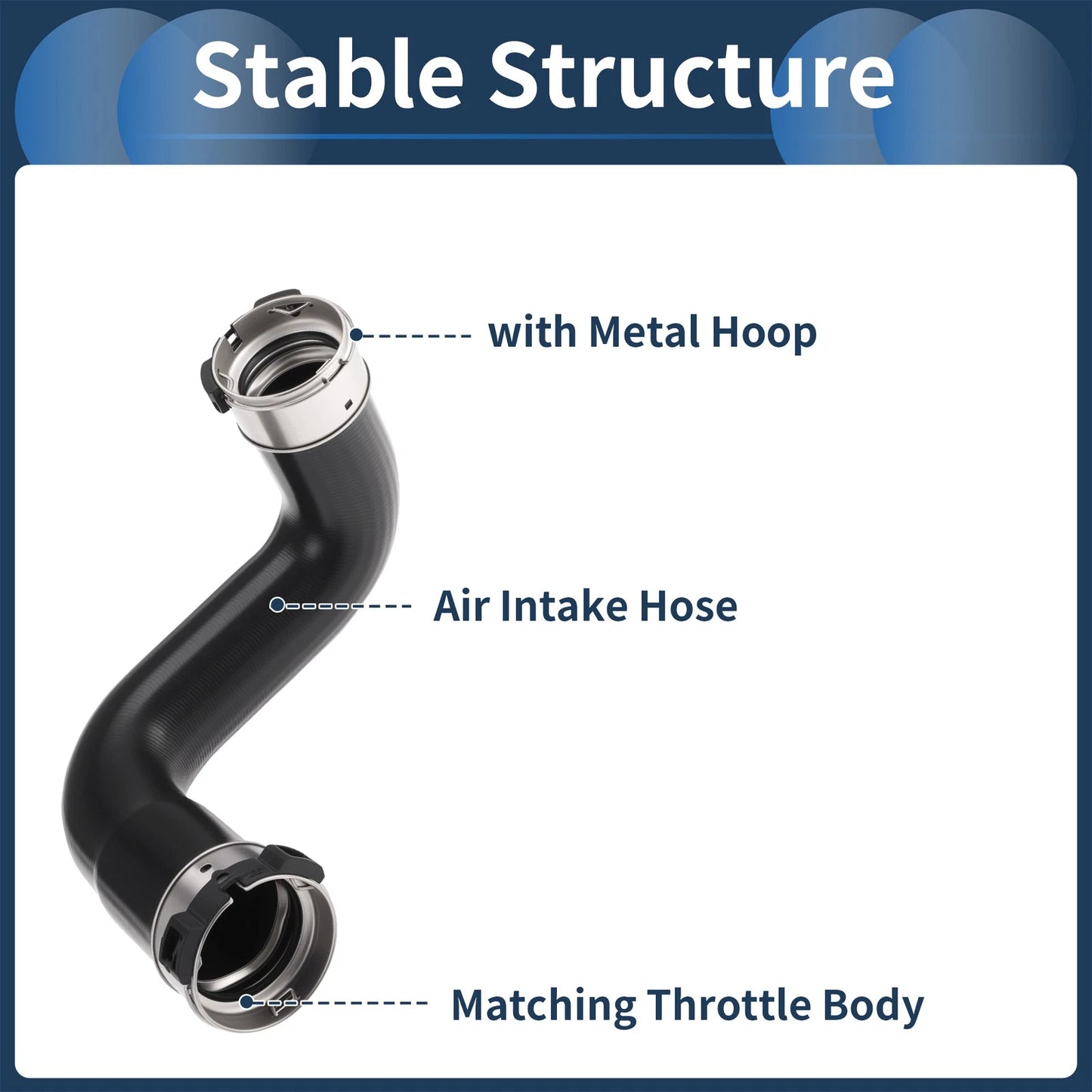 Engine Air Intake Hose for Nissan Navara (2005–2019) No. 144635X04B Rubber Metal