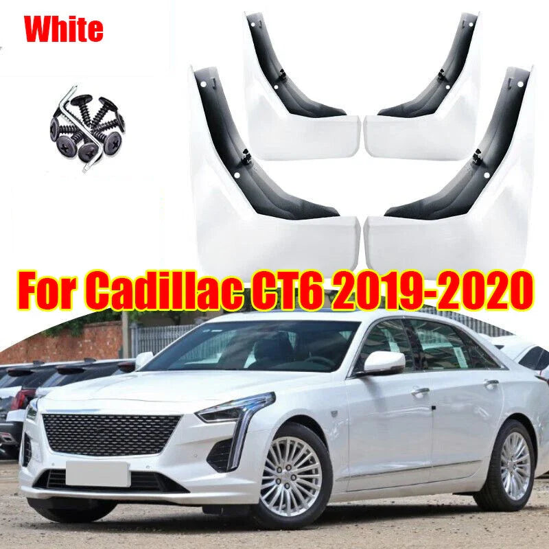 White Splash Guards Mud Flaps Mud Guards Fender for Cadillac CT6 (2019–2020)