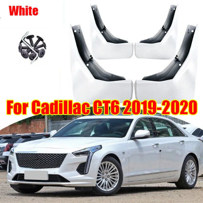 White Splash Guards Mud Flaps Mud Guards Fender for Cadillac CT6 (2019–2020)