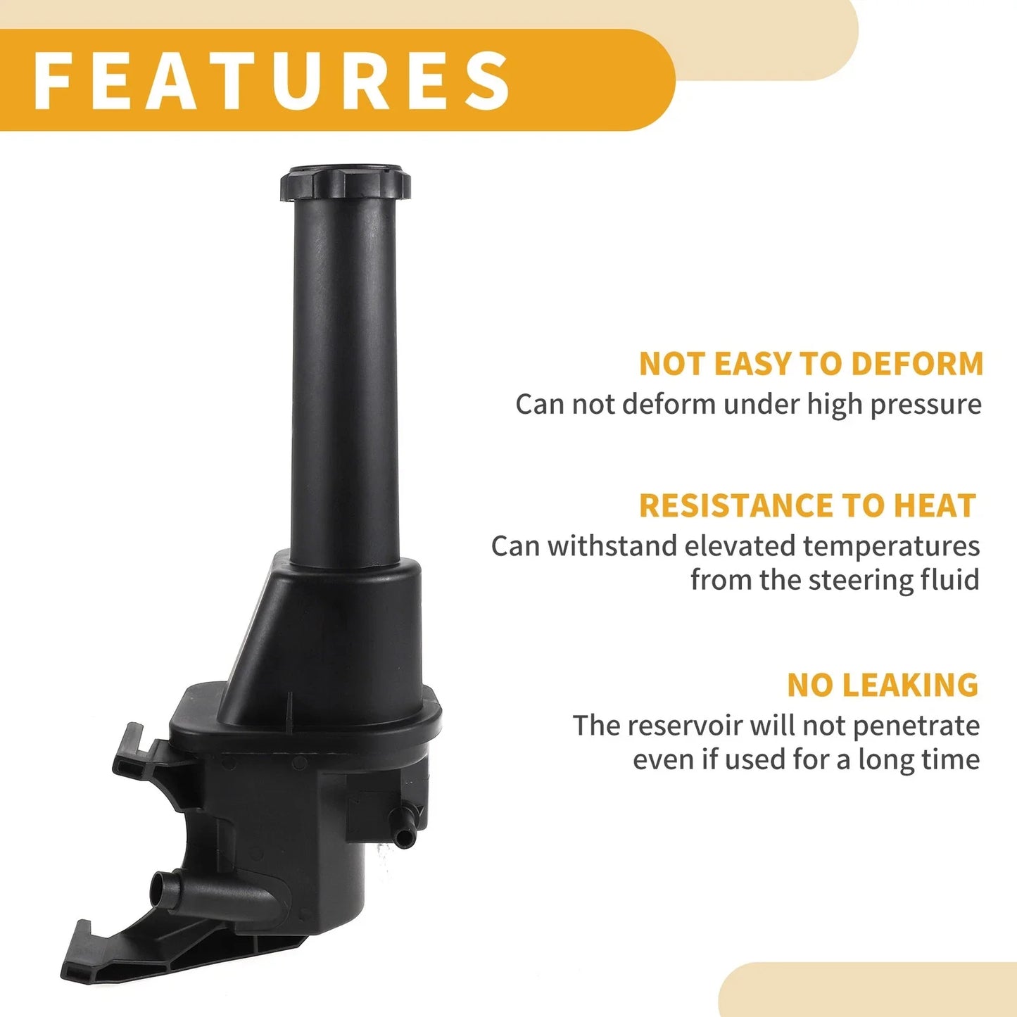 Power Steering Reservoir for Chevrolet Silverado 2016-2019 Plastic Black