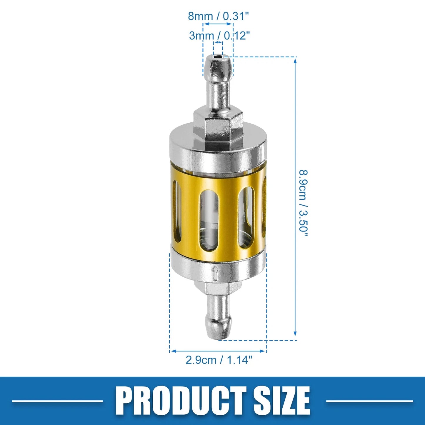 Universal Inline Fuel Filter for Small Engines (Gasoline)