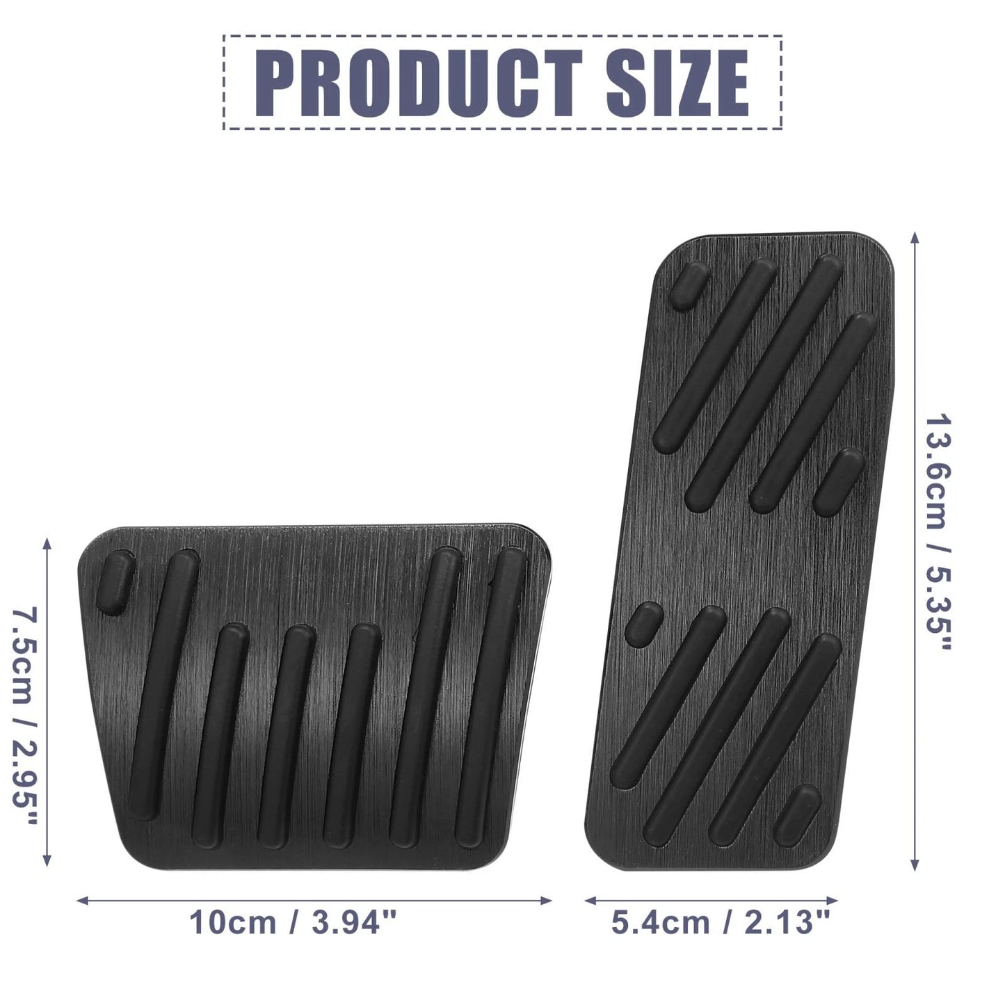 Set of 2 Brake Pedal Gas Accelerator Covers for Jeep Cherokee (2014–2021) Black