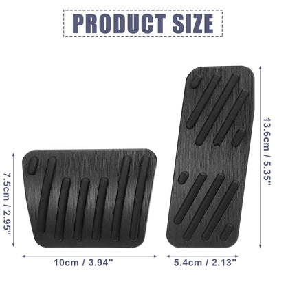 Set of 2 Brake Pedal Gas Accelerator Covers for Jeep Cherokee (2014–2021) Black