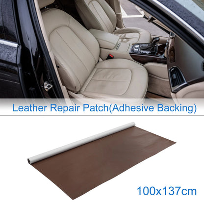 Self Adhesive Leather Repair Patch Tap for Car Seat Sofa (39"x53.9", Light Brown)