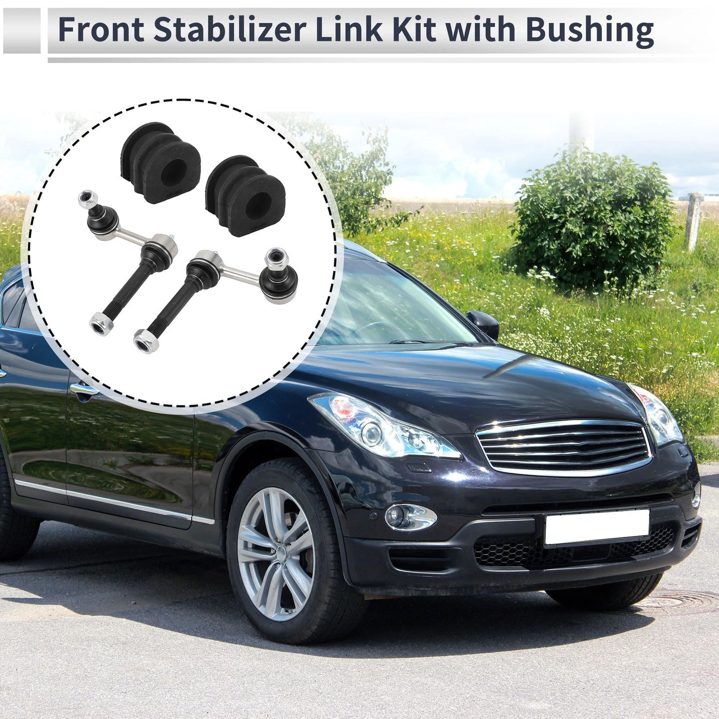 Front Stabilizer Bar Links with 2 Pcs Bushing for Infiniti Q50 (2014–2019) No.K750193