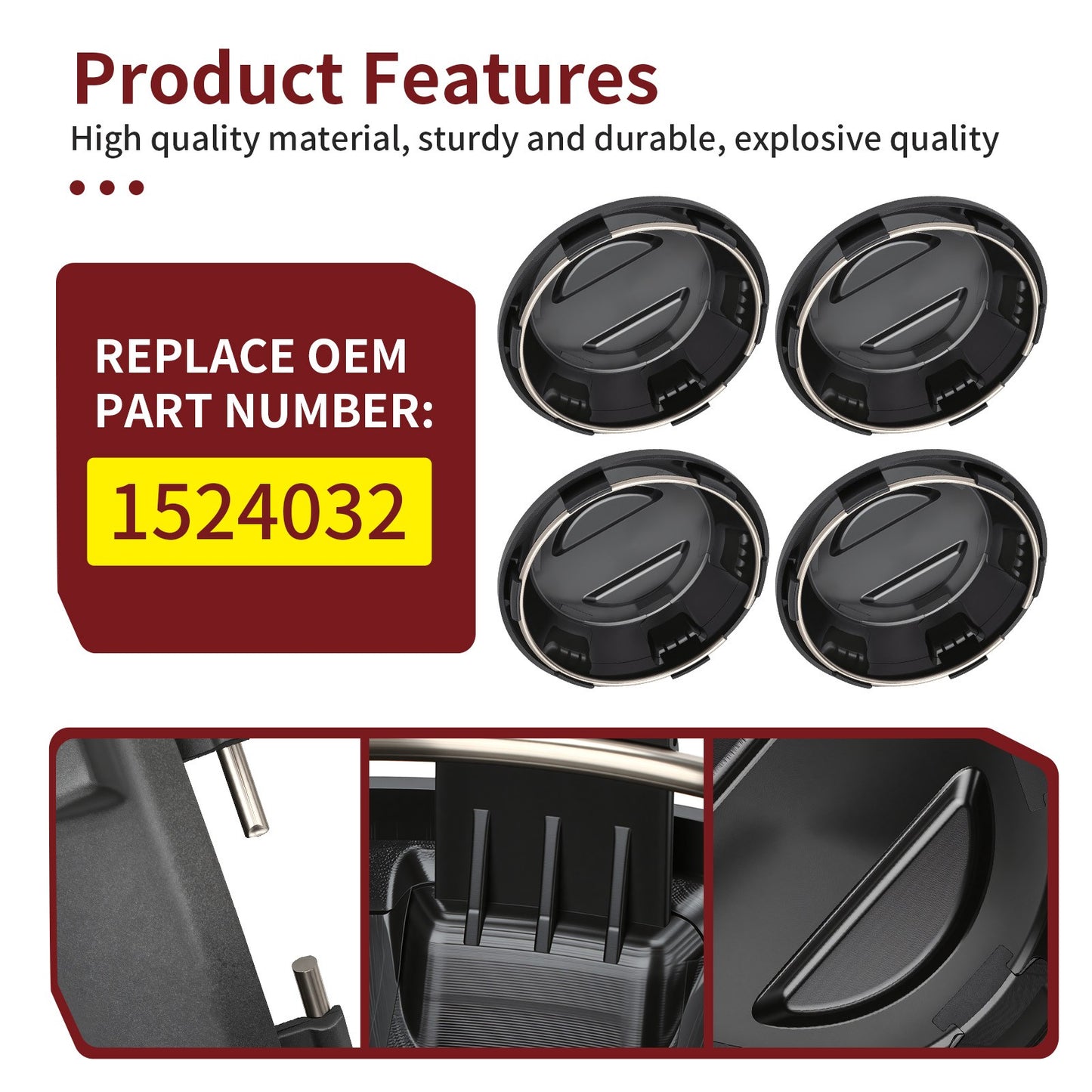 Set of 4 Wheel Center Hub Caps for Polaris RZR Pro XP / XP 4 (2021–2025)