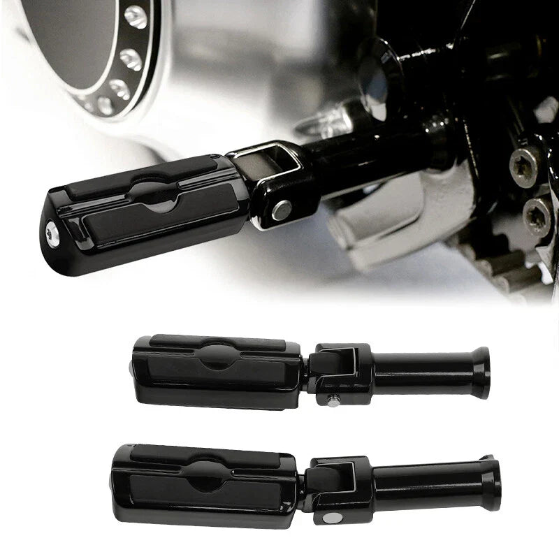 Black Rear Passenger Footpegs for Harley Softail Deluxe (2018-2025)