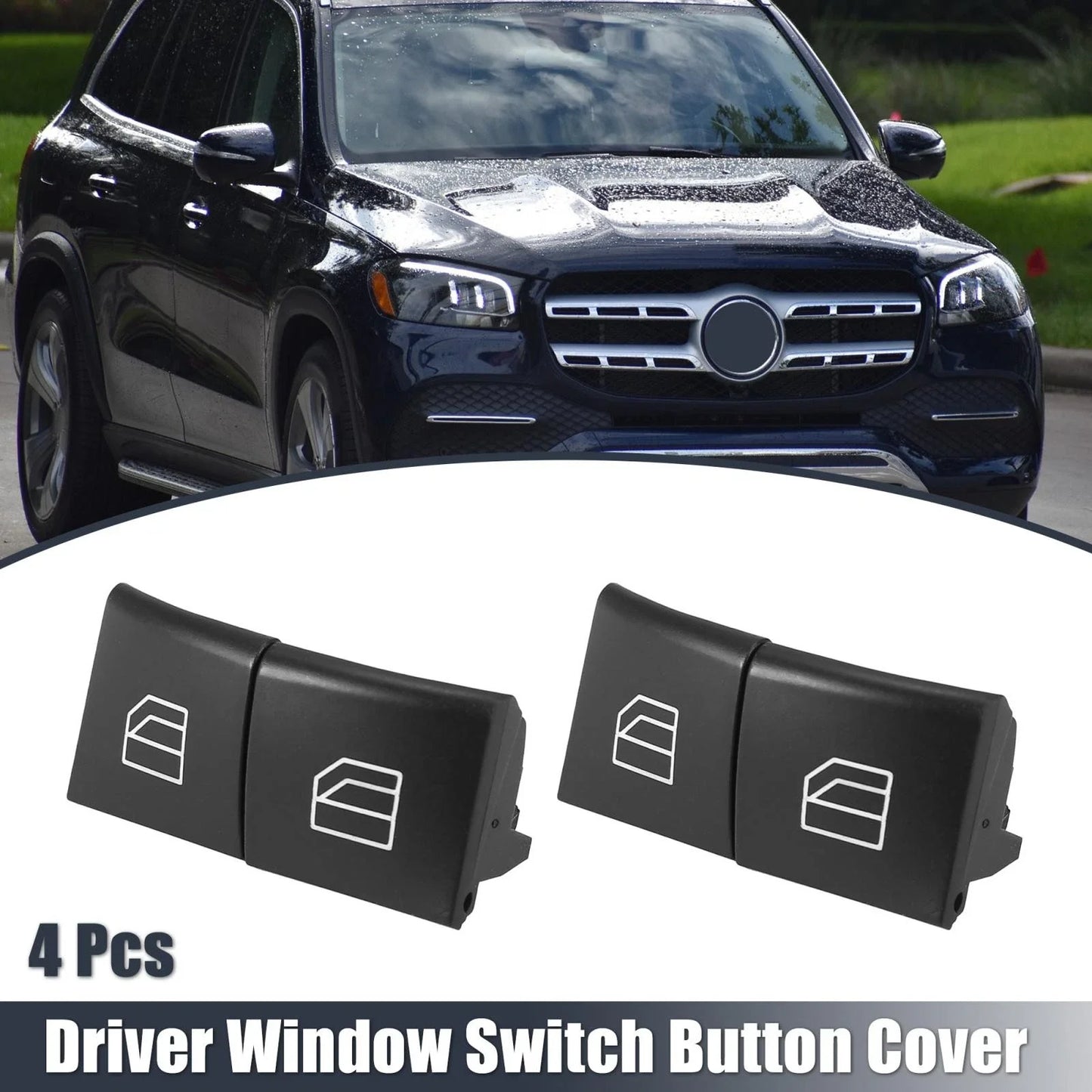 4 x Driver Window Switch Button Covers for Mercedes Benz ML GL R Class (2006-2012)