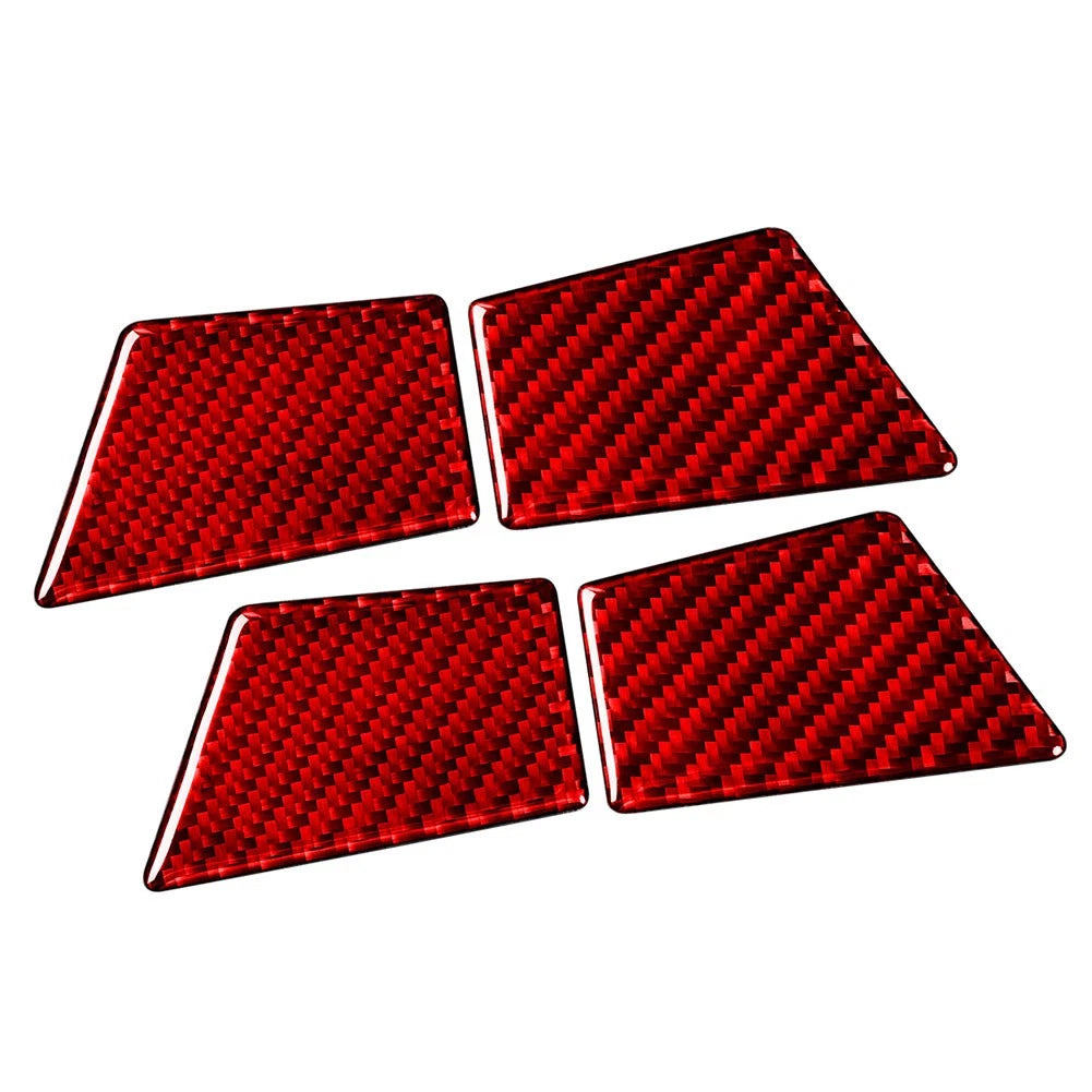 Set of 4 Door Handle Bowl Panel Cover Trim for Ford Mondeo (2013–2019) Carbon Fiber Red