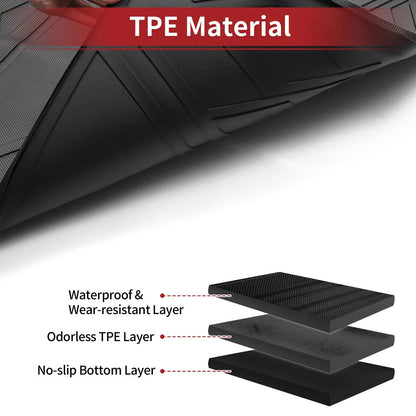 Cargo Liner Rear Trunk Mat for Honda Accord (2013-2017) Diamond Pattern TPE