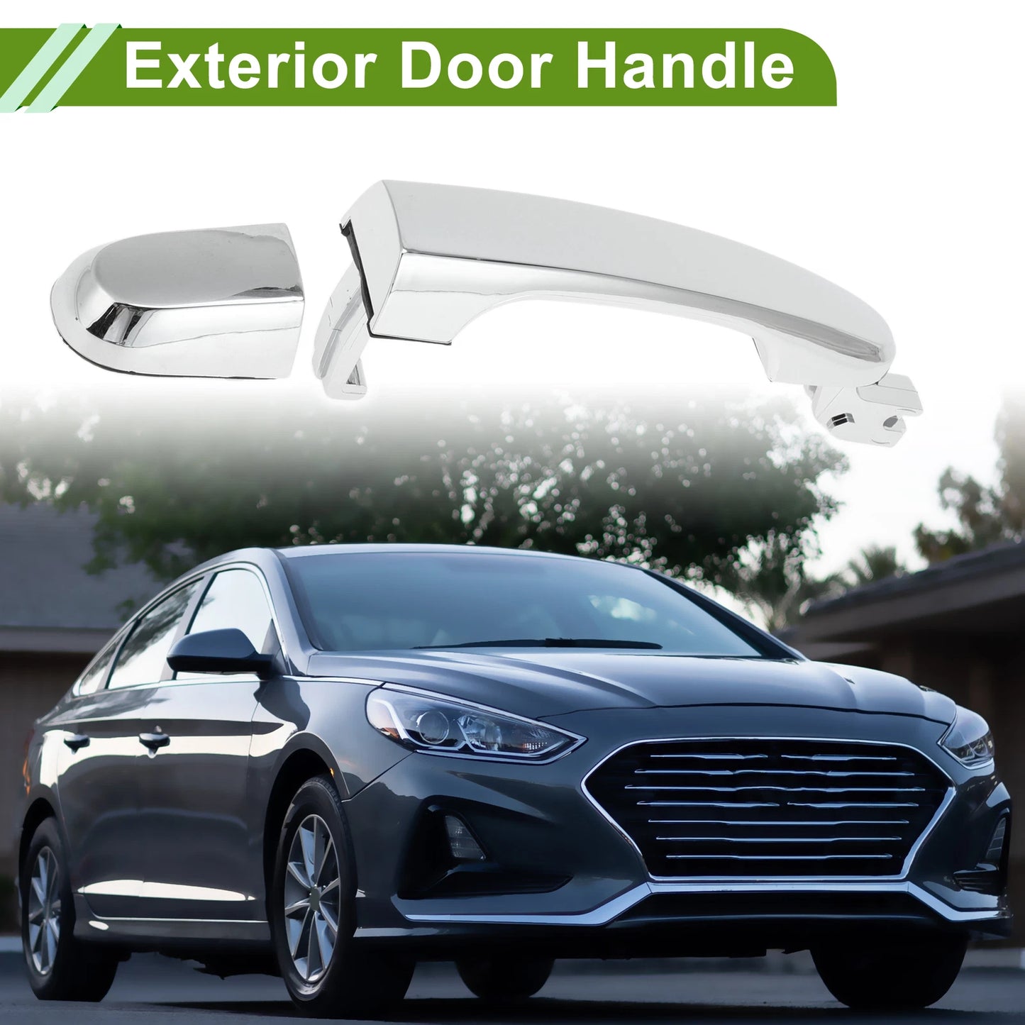 Exterior Door Handle for Hyundai Kia (No. 836611F000) Silver Tone Rear Right