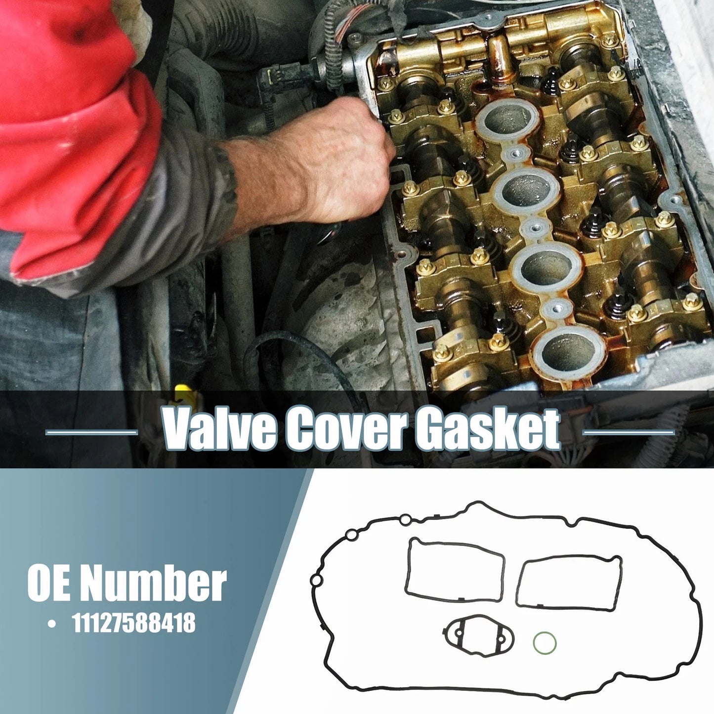 Valve Cover Gasket NO.11127588418 for BMW 228i 320i 328i 428i 528i X1 X3 X4 X5 (2012–2019)
