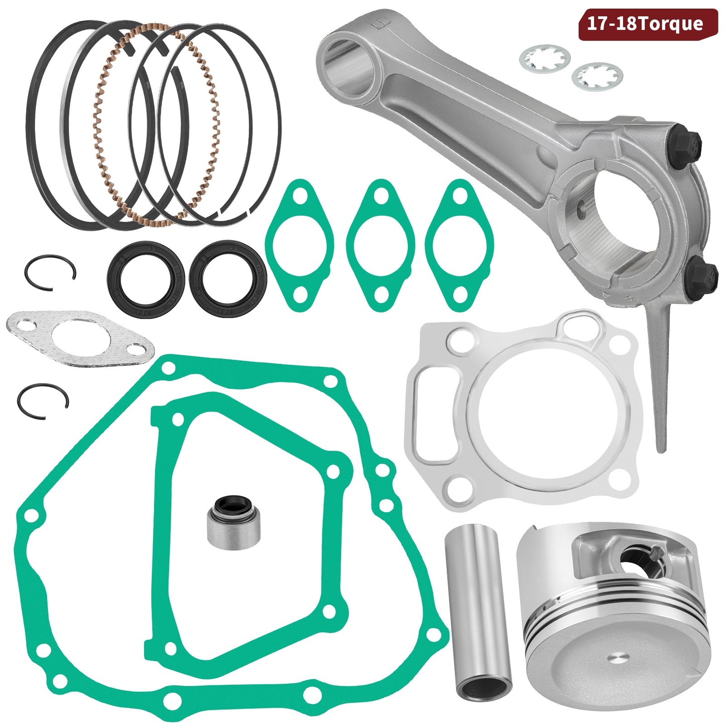 Piston Gasket Rebuild Kit for Yamaha Golf Cart G16-G20 (301CC)