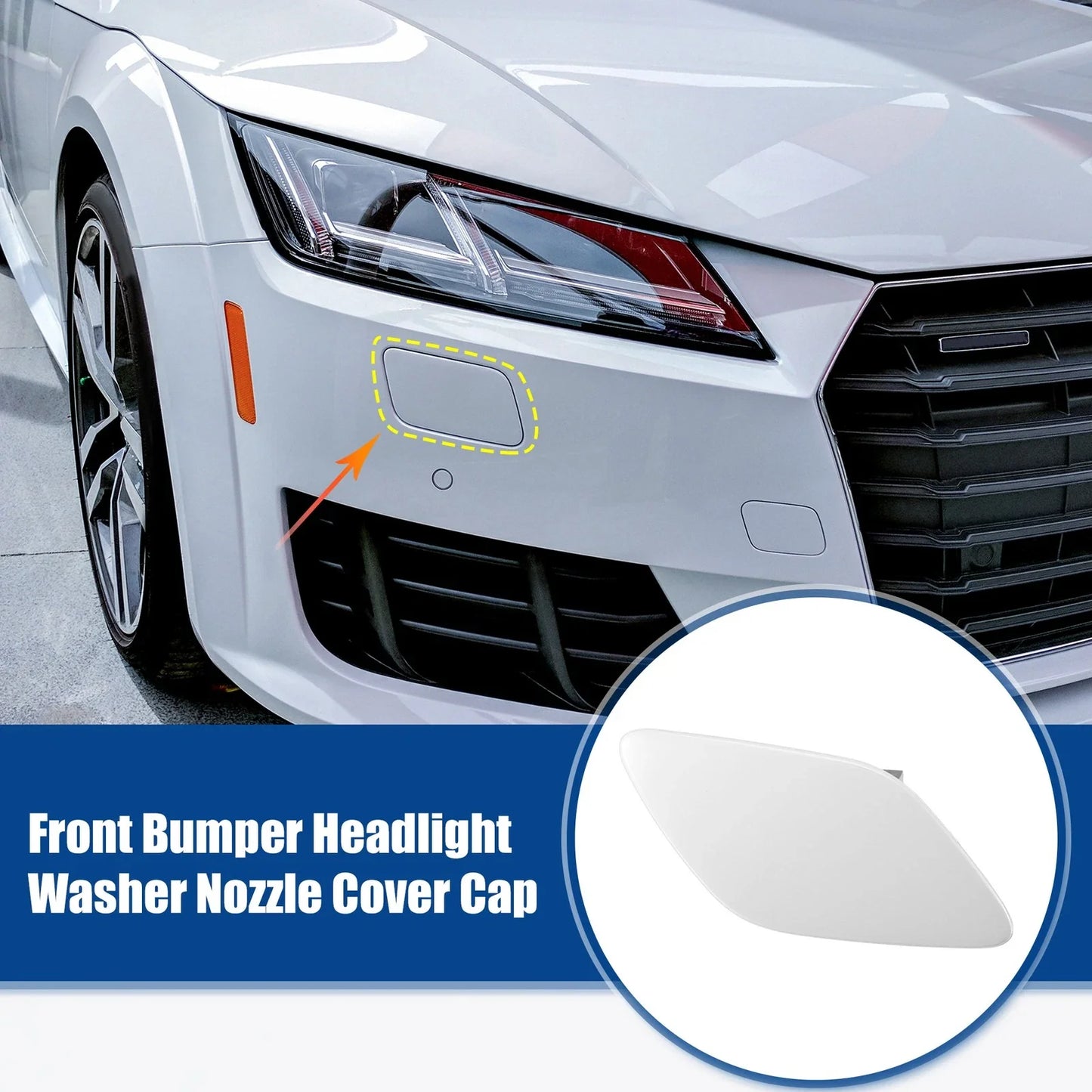 Front Right Bumper Headlight Washer Nozzle Cover Cap for BMW 328i White
