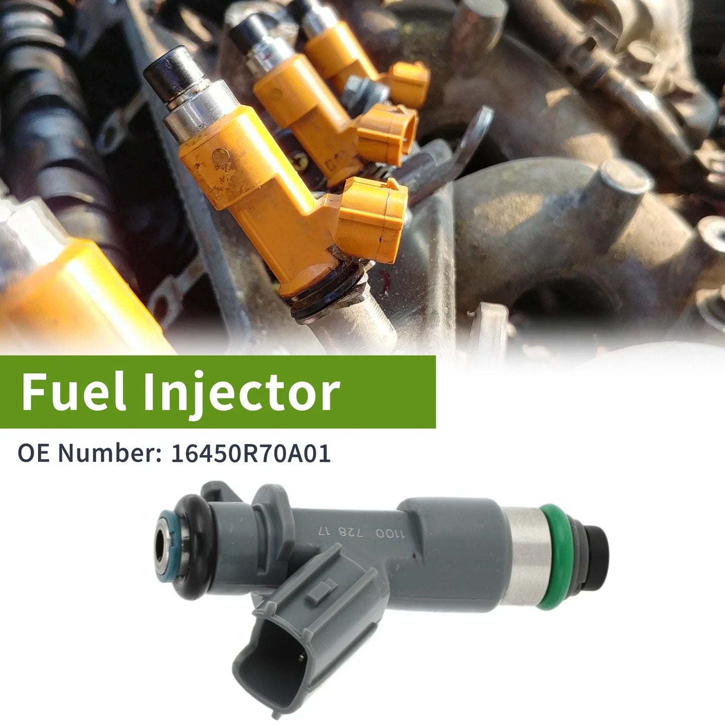 Fuel Injector 1 x No.16450R70A01 for Honda Accord 3.5 (2008-2017) Gray
