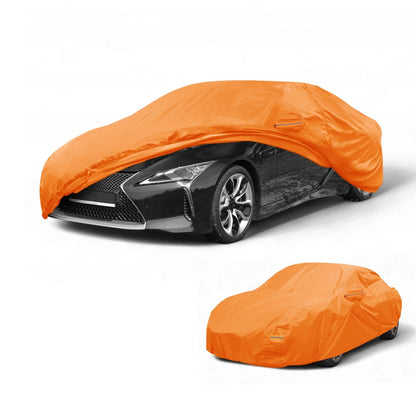 Waterproof All Weather Car Cover for Lexus LC - Orange Cotton with Zipper