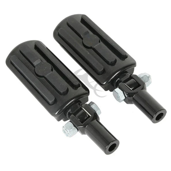 Black Rear Passenger Foot Pegs Clevis Mount for Harley Softail Fatboy (2000-2006)