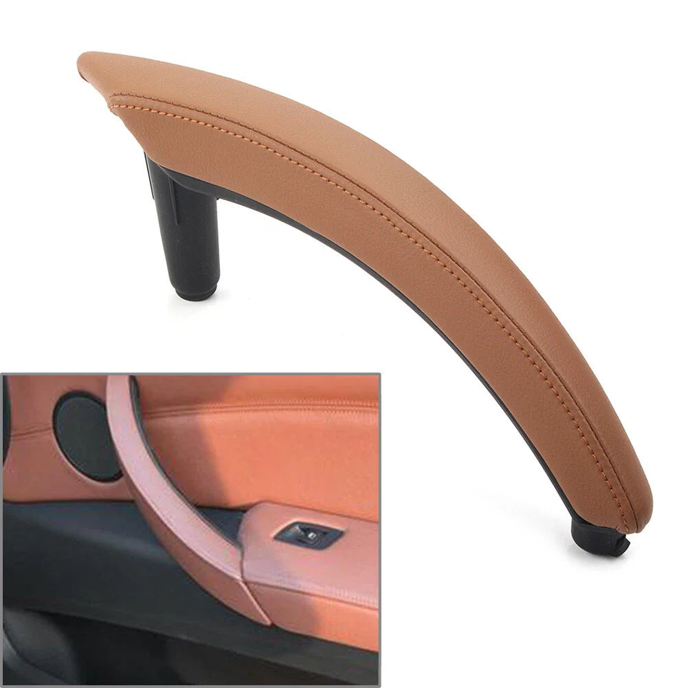 Yellow Brown Door Trim Pull Handle Right Side Real Leather for BMW X5 X6 (2007-2013)