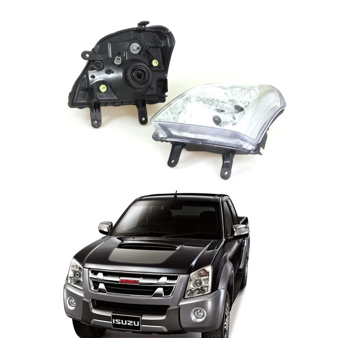 Headlight Lamps Pair for Isuzu Chevrolet LUV D-Max GMC Canyon (2002–2005)