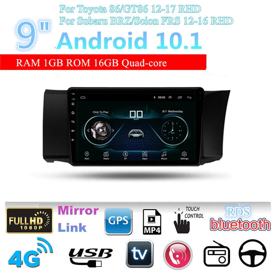 Android Radio GPS Head Unit for 12-17 Subaru BRZ, Scion FRS, Toyota 86