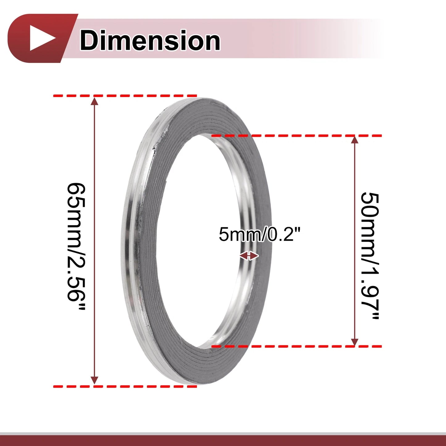 Exhaust Manifold Gasket for ID 50mm (Graphite Stainless Steel)
